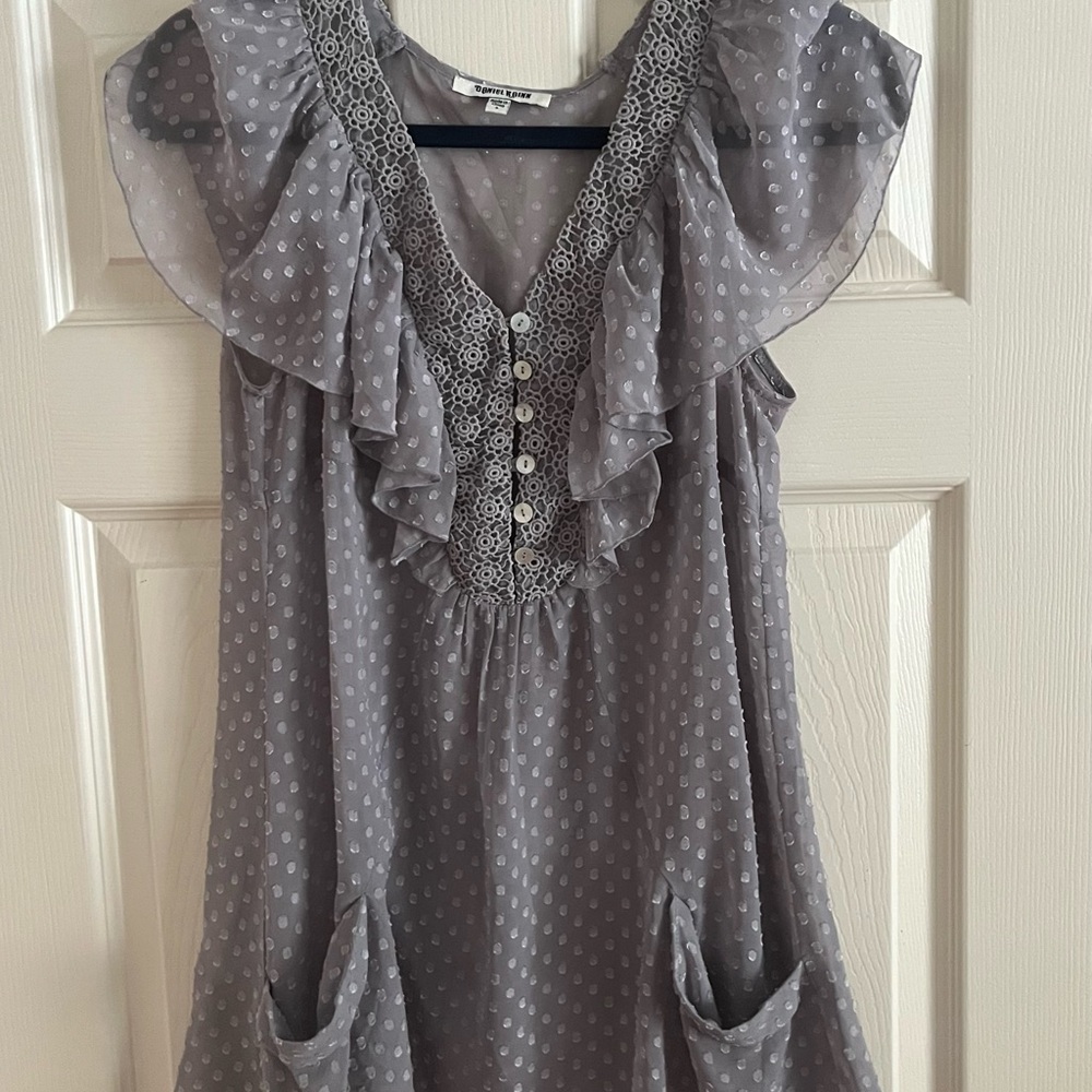 Daniel Rainn Light Gray Lace Blouse